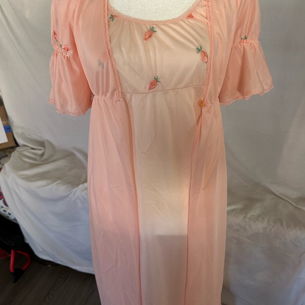 Peach Embroidered Nightgown